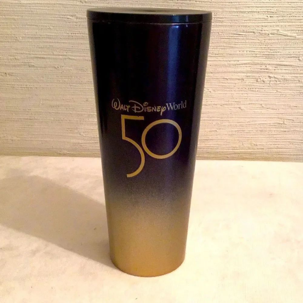 Disney 50th Anniversary Black and Gold Tumbler